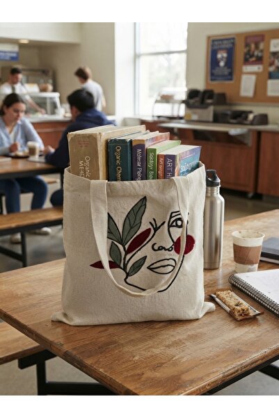 MOJOMIX Handmade Grey Color Women's Face Punch Embroidery Linen Multi-Purpose...