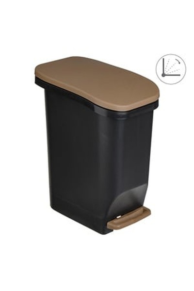 CBD CORAL BEST DEALS Coș de plastic pentru baie, formă paralelogram, negru ma...