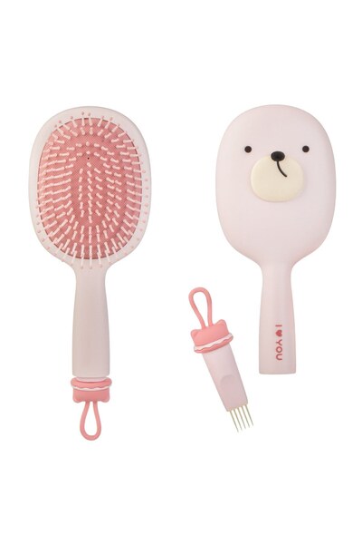 DD SHOP Perie Par Ovala cu Perie de Curatat Roz Model Animal 25cm - Perii Pla...