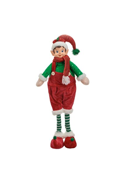 DD SHOP Figurina Decorativa de Craciun Spiridus cu Salopeta Rosie Cata & Sose...