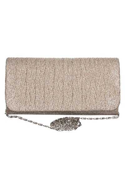 DD SHOP Poseta Bej Lucioasa cu Lant pentru Femei 20x5x10cm - Posete Dama, Cos...