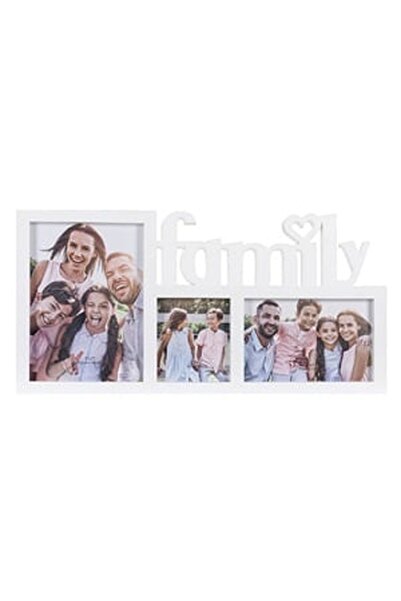CBD CORAL BEST DEALS Ramă foto decorativă albă „Familie” pentru 3 fotografii ...