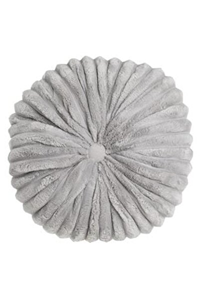 CBD CORAL BEST DEALS Pernă decorativă din catifea gri cu nasture pentru canap...