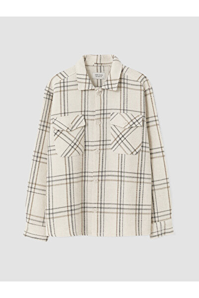 LC Waikiki Nevavm with a Difference of Opinion Lcw Vision Ecru Flannel Plaid ...