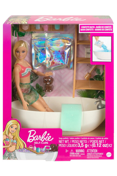 mattel Μπάρμπι Αυτοφροντίδα - Κούκλα με Μπανιέρα και Σαπούνι με Κομφετί