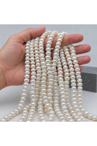Yasamtohumu Pearl String White 9*6 mm – Natural Texture Royal Series (63310)