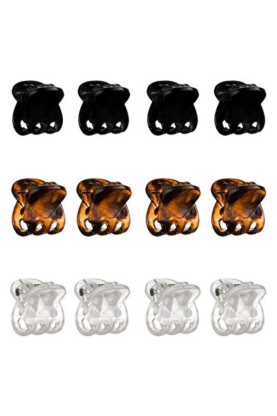 DD SHOP Clame de Par Neagra Maro Transparenta pentru Femei 2cm - 12buc
