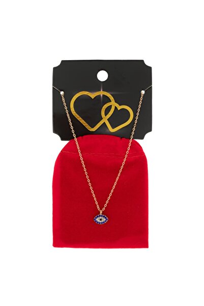 DD SHOP Colier Auriu cu Ochi cu Strass & Saculet Rosu - Cadouri Bijuterii, Co...