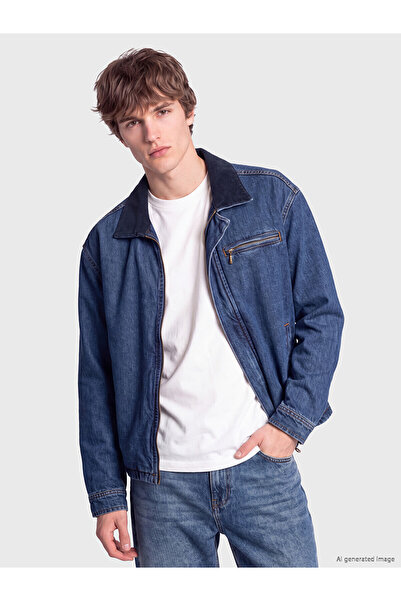 LC Waikiki Nevavm Xside Indigo Denim Straight Loose & Baggy Men's Jean Jacket...