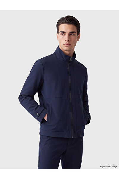 LC Waikiki Nevavm Farkıyla Lcwaikiki Classic Navy Blue Regular Fit Stand Coll...