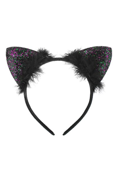 DD SHOP Coronita de Halloween Urechi de Pisica cu Pene Negre - Ochelari-Benti...