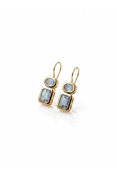 suayjewellery Su mavisi zirkon taş küpe