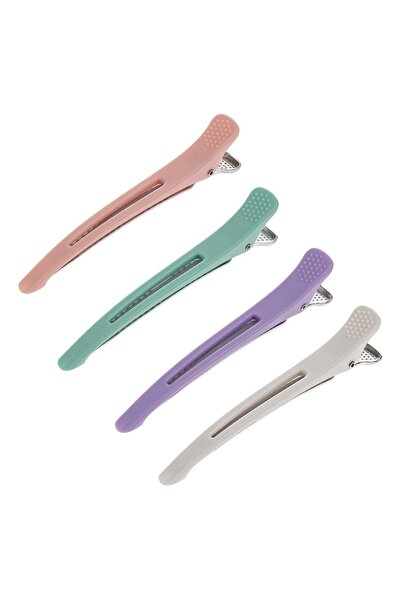DD SHOP Clame Coafor din Plastic pentru Par Colorate Mat 11cm - 4buc