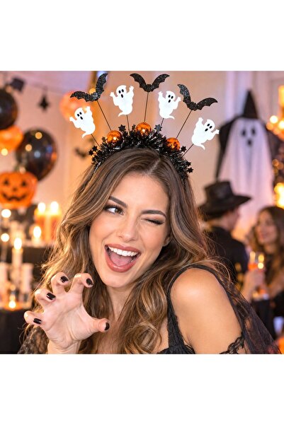 DD SHOP Bentita de Halloween Neagra cu Beteala, Fantome si Lilieci - Accesori...