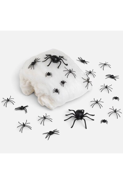 DD SHOP Panza decorativa Halloween cu 24 paianjeni negri, 180g, intinsa sau p...