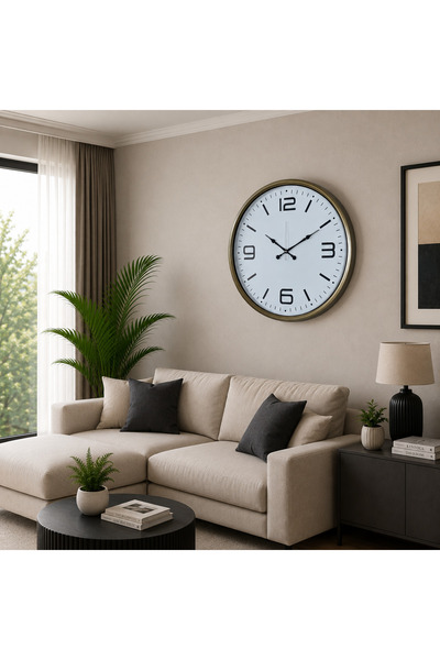 INURA GLOBAL Bohem Modern Büyük Boy 80 cm Metal Duvar Saati