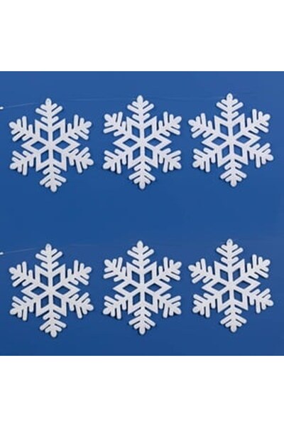 DD SHOP Banner decorativ de Crăciun, fulgi de zăpadă din spumă, modular, alb,...