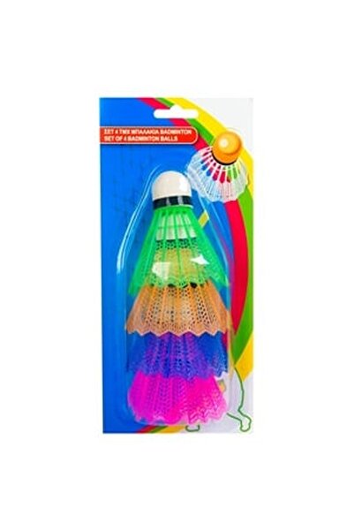 CBD CORAL BEST DEALS Set de fluturași de badminton colorați - 4 bucăți