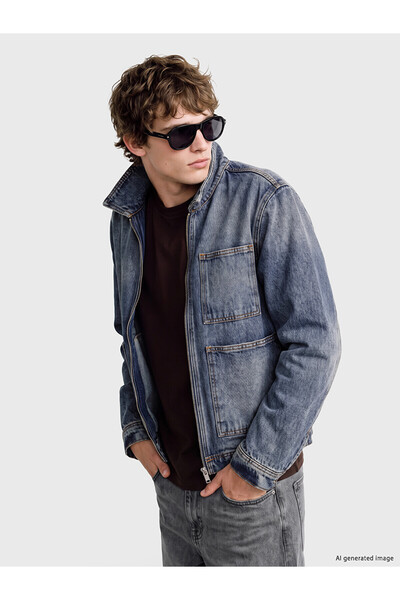 LC Waikiki Nevavm Indigo Denim Straight Standard & Regular Men's Jean Jacket