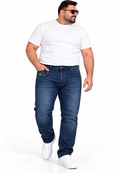 ANNEX Pantaloni din denim pentru bărbați, mărime mare, cu buzunare și picior ...