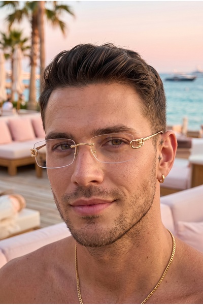MONAL EYEWEAR Mixed BlueBlock Çerçevesiz Gold Sap UV400 Koruma 53 Ekartman Lu...