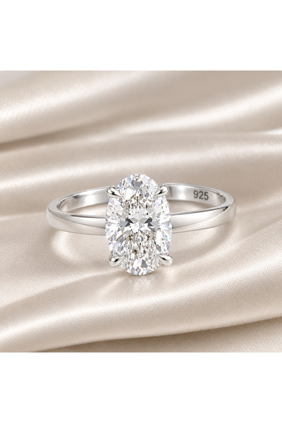 aybigem 925 Ayar Star Kesim Oval Taşlı Gümüş Yüzük