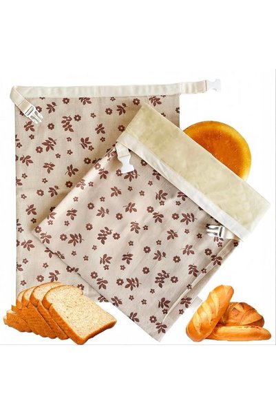 KASTWAVE 2-Pack Reusable Beeswax Bread Bags for Homemade & Artisan Bread, Eco...