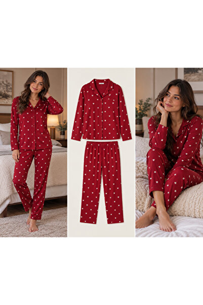 Yolk (Polina)Pamuklu Düğmeli Pijama Takım