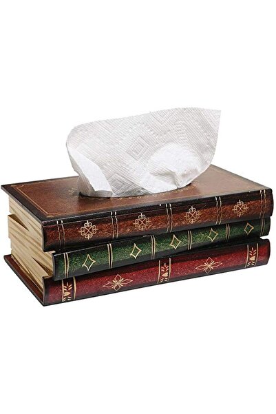 Generic حامل مناديل خشبي أنيق على شكل كتاب، مناسب للحمام وعلبة المناديل الورقية