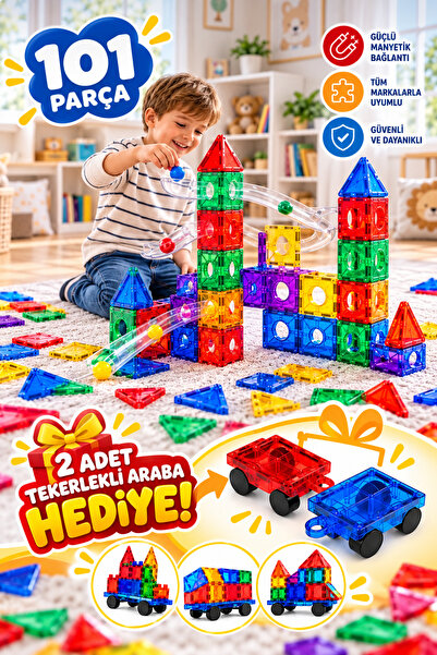 Baby Home Manyetik Yapı Blokları - Top Yuvarlama Seti Çocuklar İçin Renkli 3 ...