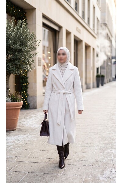 MUDUTEKSTİL Klasik Araboy Fox Kaban Beyaz MD002657-49
