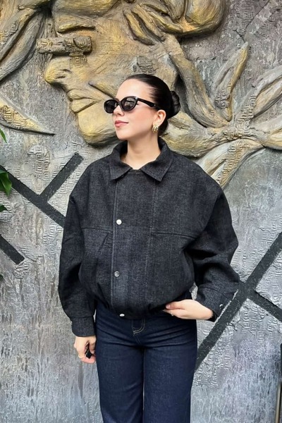 sunfyre Snap Detailed Zippered Bomber Jacket Sun568