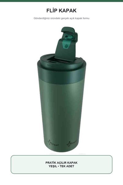 Penguen KAHVE TERMOS BARDAK MUG (300 ML) ÇELİK KAPAK FLİP