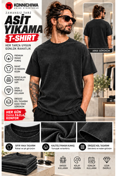 FG KONNİCHİWA Basic T-Shirt Tee Tshirt – 4 Color Options Casual Unisex Model ...