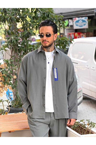 manch collection Giesto Oversize Modal Gömlek Nefti