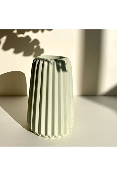 STELLA CANDLE WORKSHOP Vază Nordică cu design ondulat, verde mentă, 15 cm
