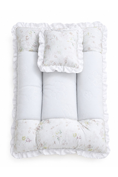 Generic Brand . Luxury Ruffled Newborn Baby Nest & Play Mat – Portable Quilte...