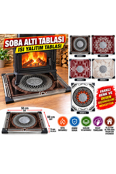 YMN Soba Altı Tablası Isı Yalıtım Zemin Koruma Tablası Boy :60 Cm En : 50 Cm ...