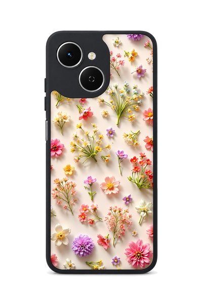 TECNO Spark 40C Compatible Dahlia Patterned Camera Protected Shockproof Case
