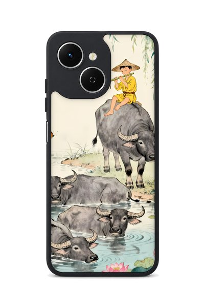 TECNO Spark 40C Compatible Buffalo Patterned Camera Protected Shockproof Case