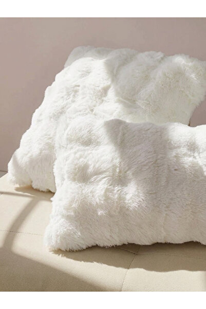 baladı home ev tekstil home collection 2li Lüks Peluş Kırlent Kılıfı - Kare v...