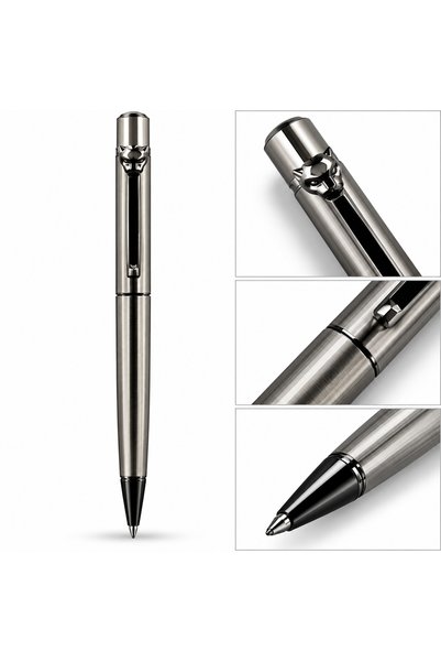 Generic Brand Luxury Metal Pen Silver with Black Accents Looster Time