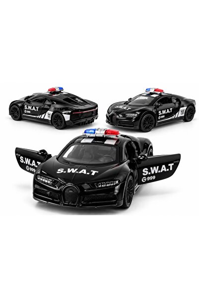 dehkah Metal Police Cars for Kids Pull-Back Toy with Opening Doors - Shatter-...