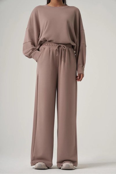 wellwe MORFI Kadın Gül Kurusu Modal Oversize Sweatshirt