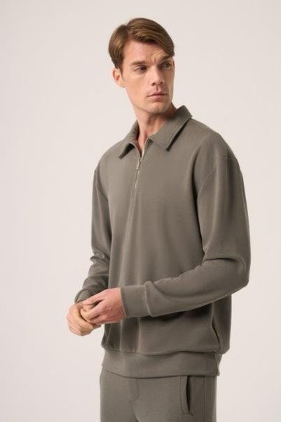 wellwe BREST Erkek Haki Modal Sweatshirt