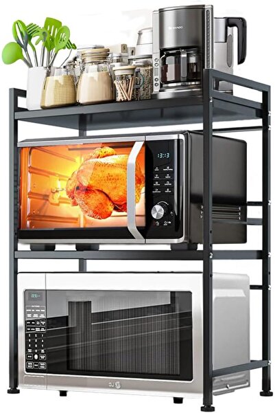 Generic 2 Tier Microwave Shelf for Kitchen Counter, Height And Width Adjustab...