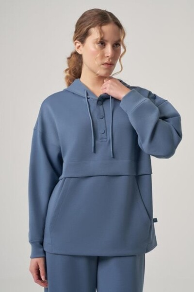 wellwe MERCO Kadın Indigo Modal Sweatshirt