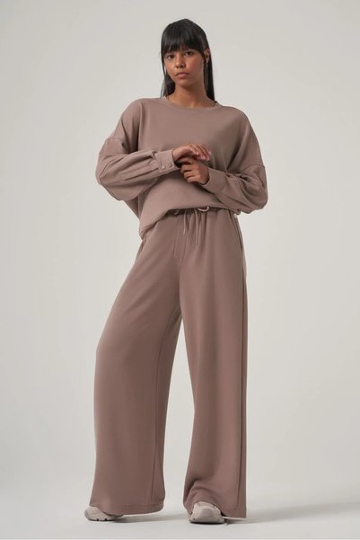 wellwe MORFI Kadın Gül Kurusu Modal Oversize Sweatshirt