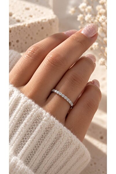 PELKAN ATELİER Duru Işıltı Half Round Ring |   Elegant Gift Women's Ring |   ...