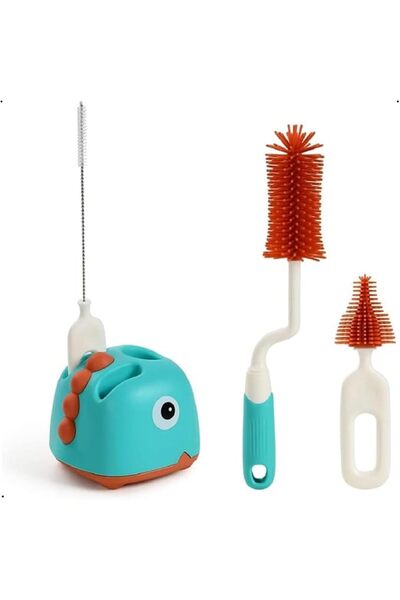 X SPRING Baby Bottle Brush Set, 3 in 1 Soft Silicone Bottle Brush Set with St...